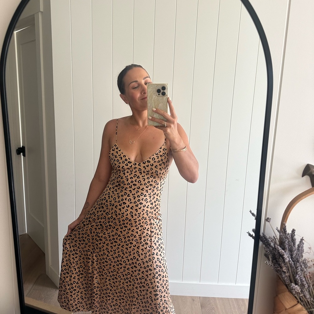 Sezane leopard midi dress